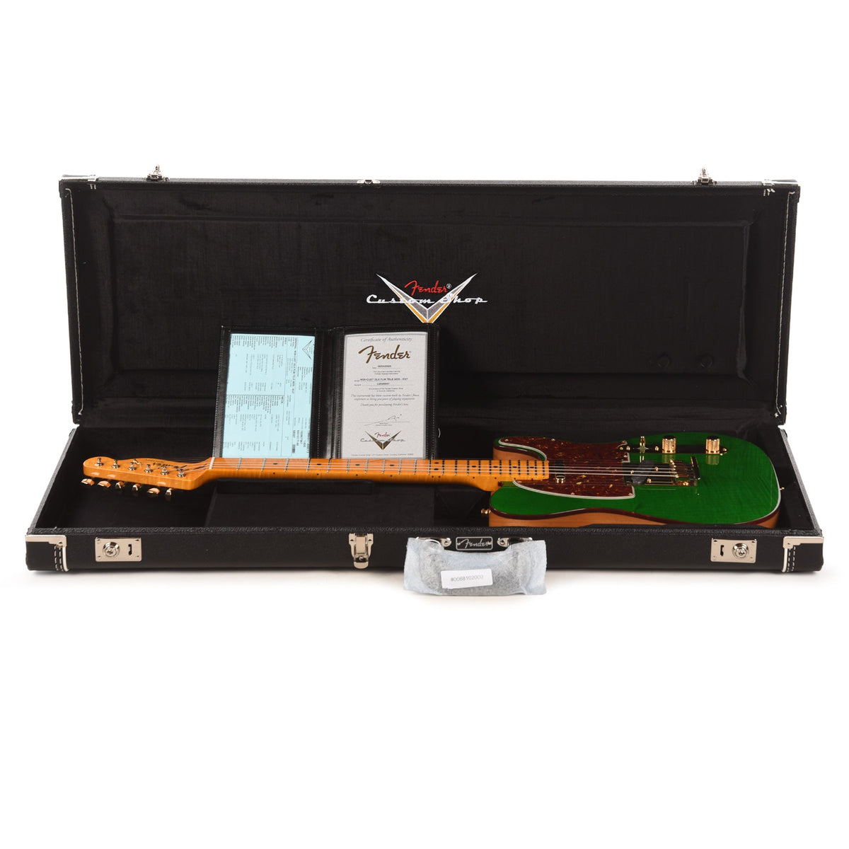 Fender Custom Shop Limited Edition Custom Deluxe AAA Flame Telecaster NOS Emerald Green Transparent w/Gold