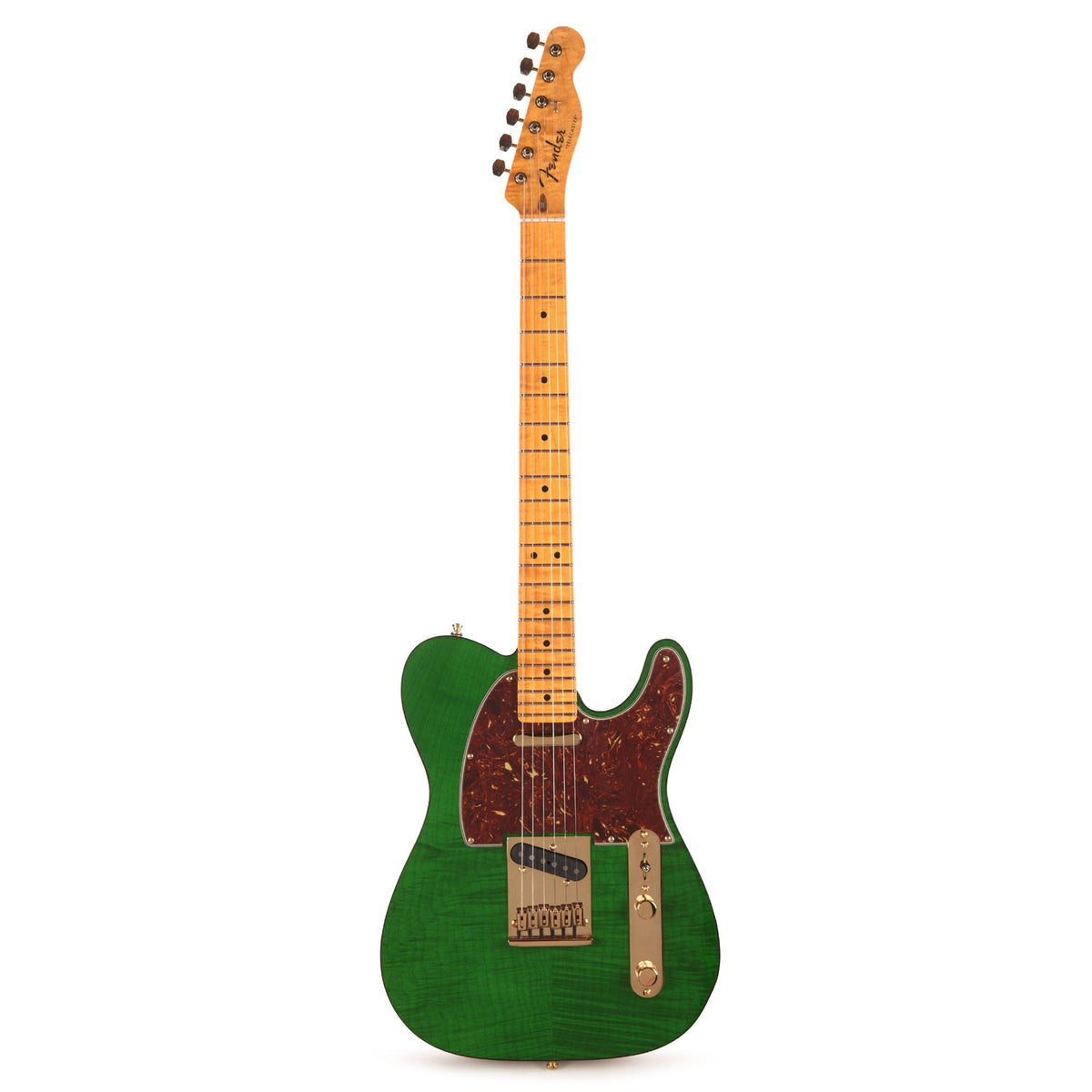 Fender Custom Shop Limited Edition Custom Deluxe AAA Flame Telecaster NOS Emerald Green Transparent w/Gold