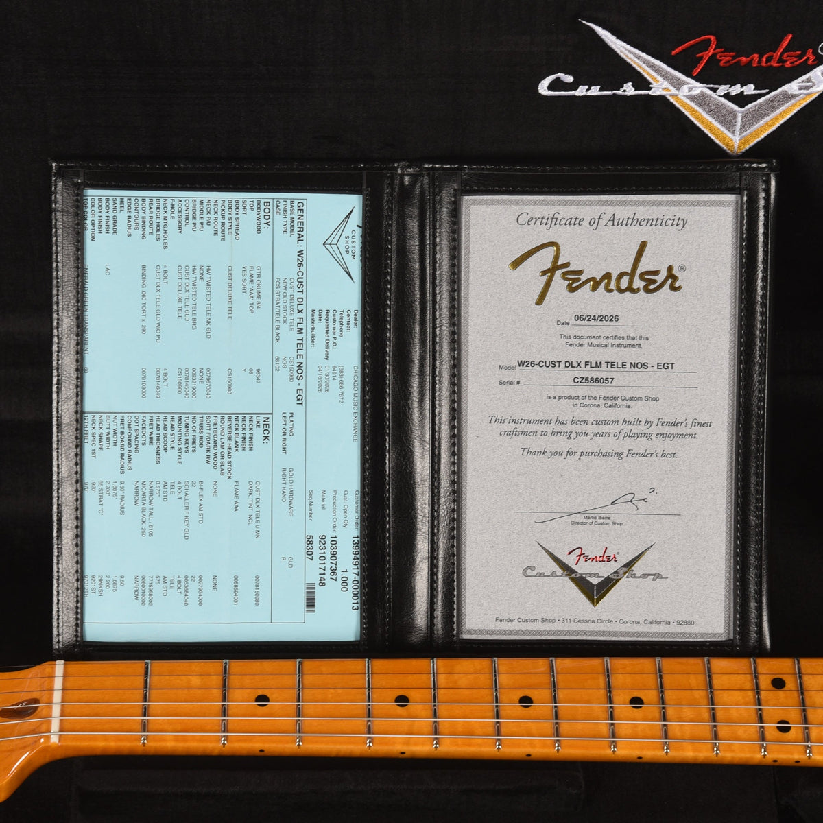 Fender Custom Shop Limited Edition Custom Deluxe AAA Flame Telecaster NOS Emerald Green Transparent w/Gold