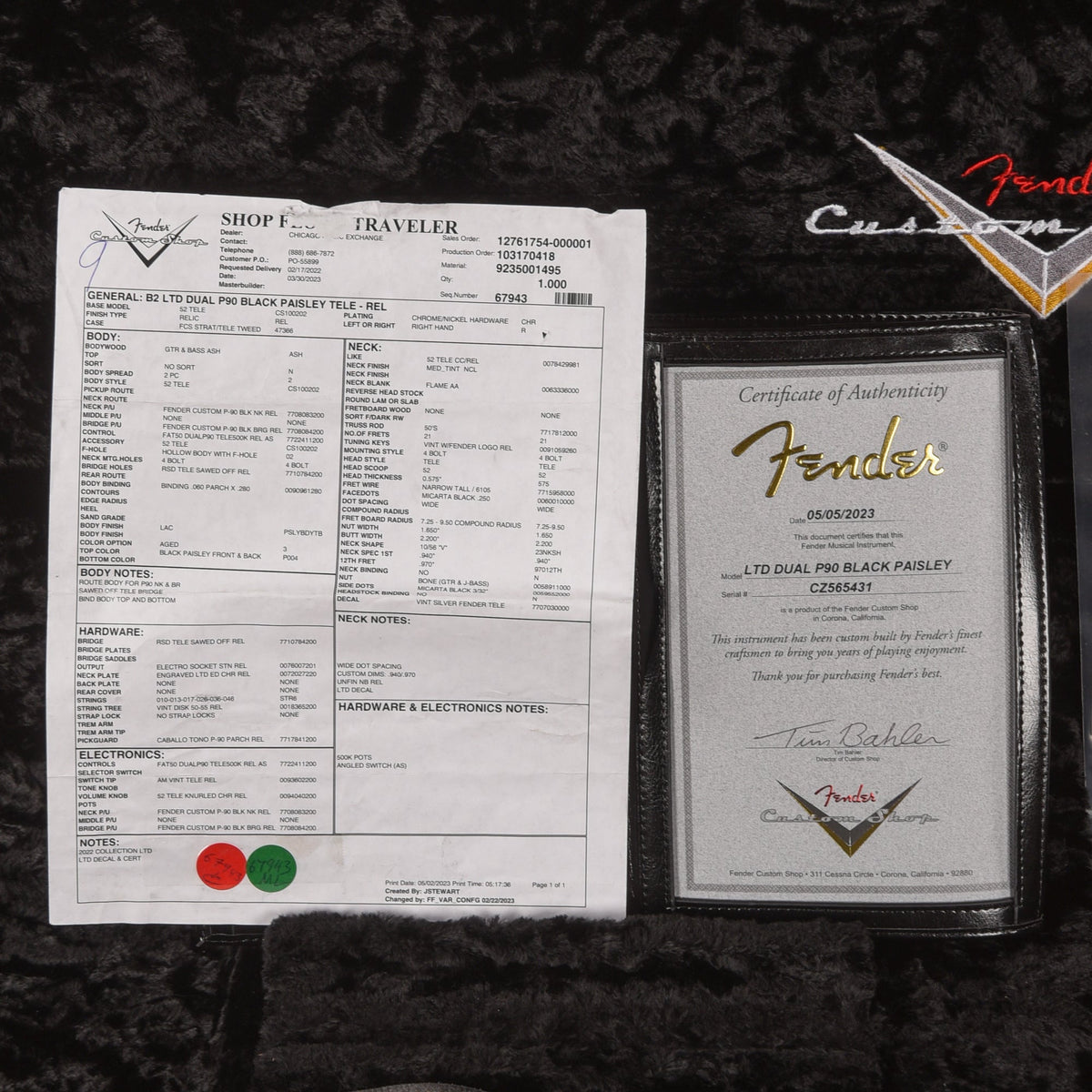 Fender Custom Shop Limited Edition Dual P-90 Telecaster Relic Black Paisley 2023 - View 10 | MusicMarket