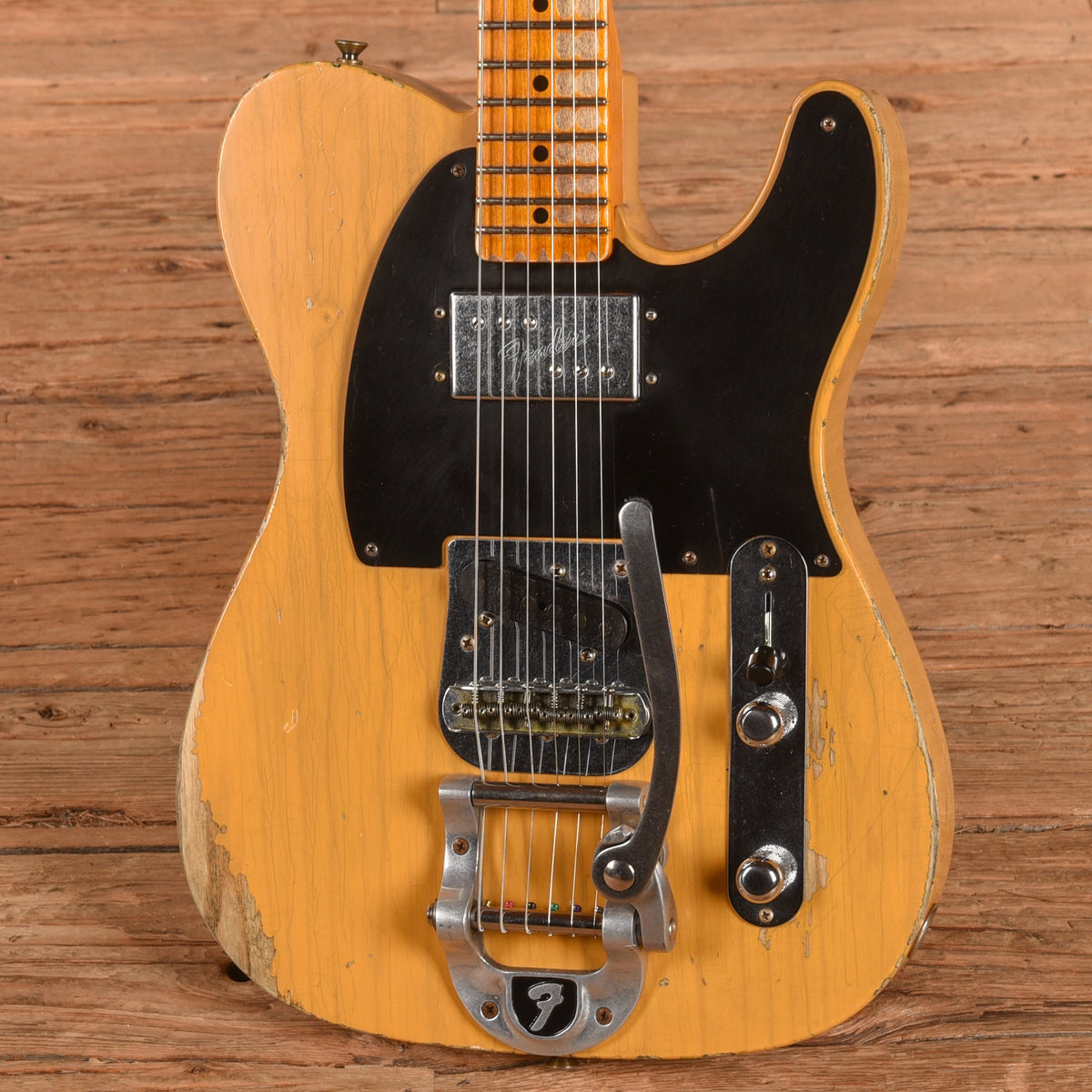 Fender Custom Shop LTD CuNiFe Blackguard Telecaster Heavy Relic Butterscotch Blonde - View 2 | MusicMarket