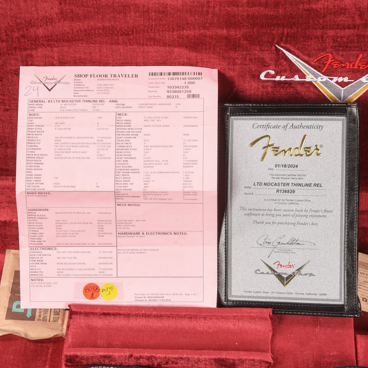 Fender Custom Shop LTD Nocaster Thinline Relic Butterscotch Blonde 2024 - View 10 | MusicMarket