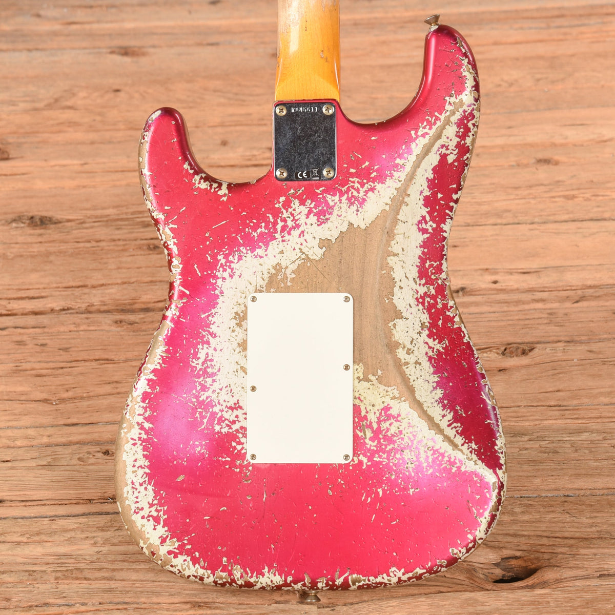 Fender Custom Shop Pink Lightning FR HSH Lipstick Pink Metallic Over Olympic White - View 3 | MusicMarket