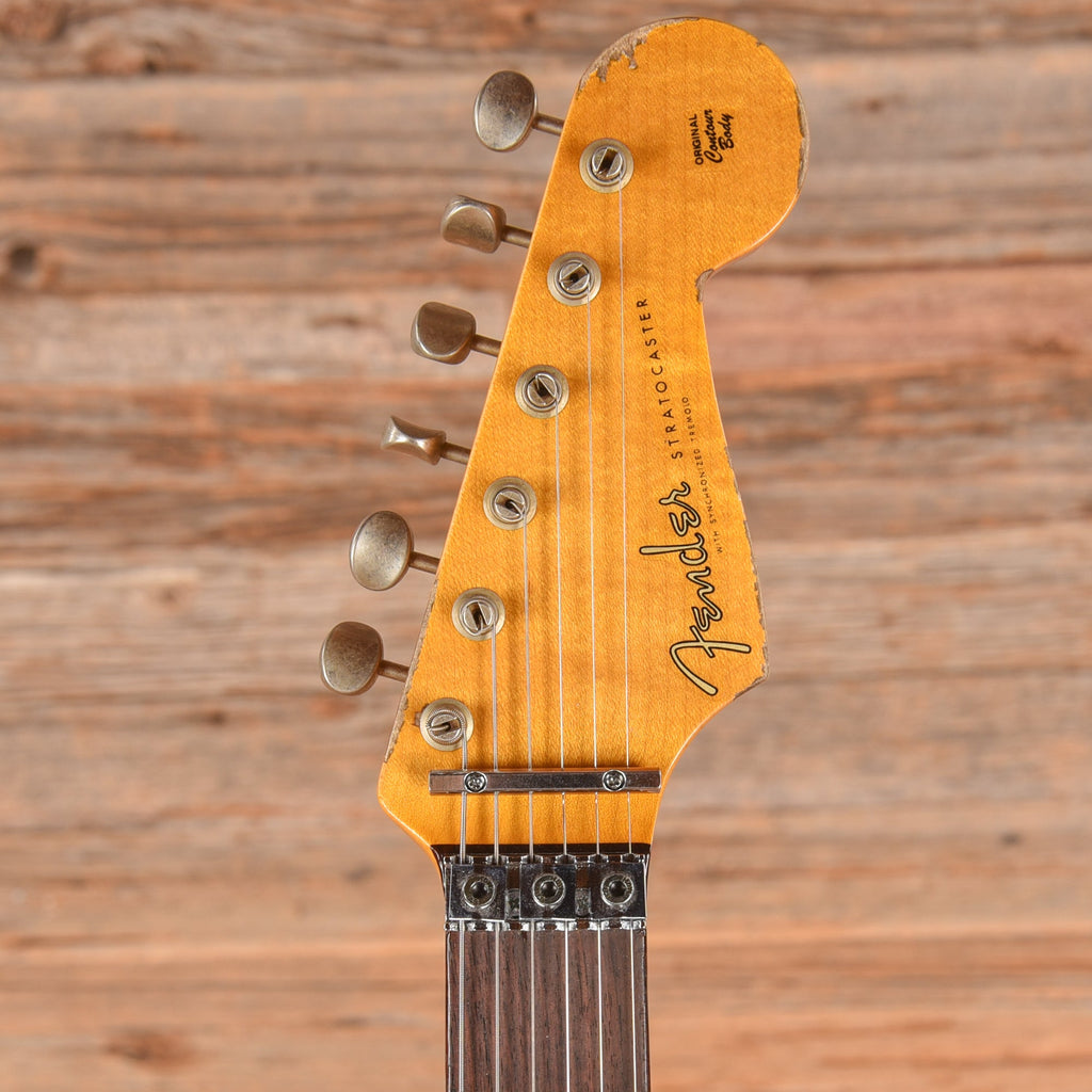 Fender Custom Shop Pink Lightning FR HSH Lipstick Pink Metallic Over Olympic White - View 6 | MusicMarket