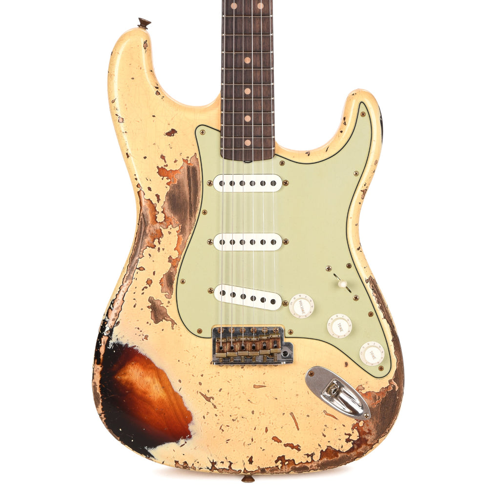 Fender Custom Shop Special Edition 1961 Stratocaster Super Heavy Relic Aged Vintage White over 3-Tone Sunburst -