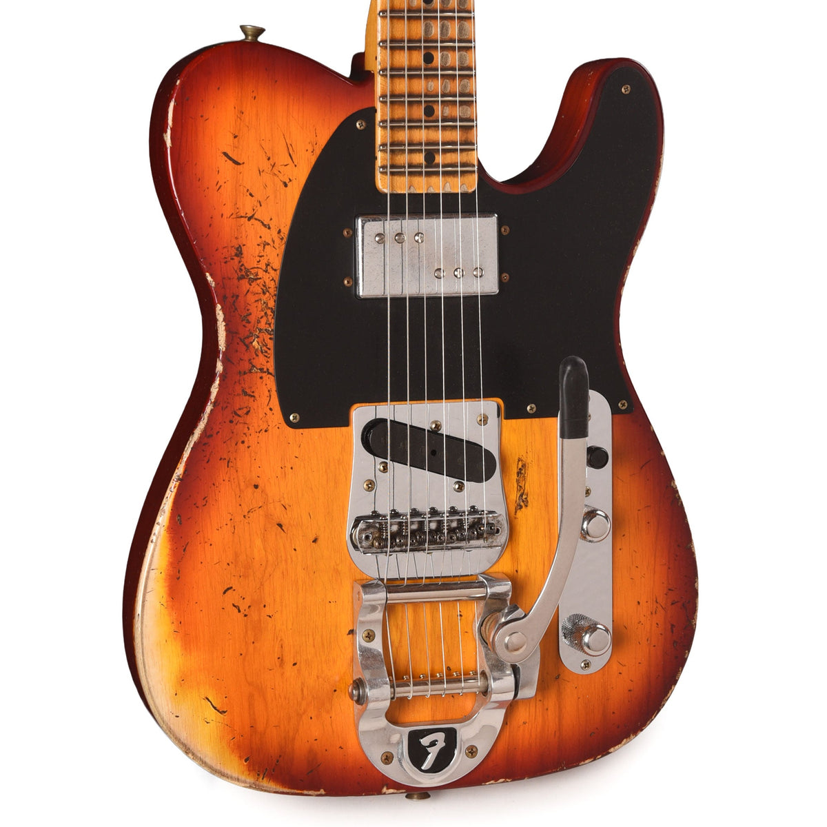 Fender Custom Shop Special Edition Cunife Blackguard Bigsby Telecaster Heavy Relic Aged Cherry Sunburst - MusicMarket