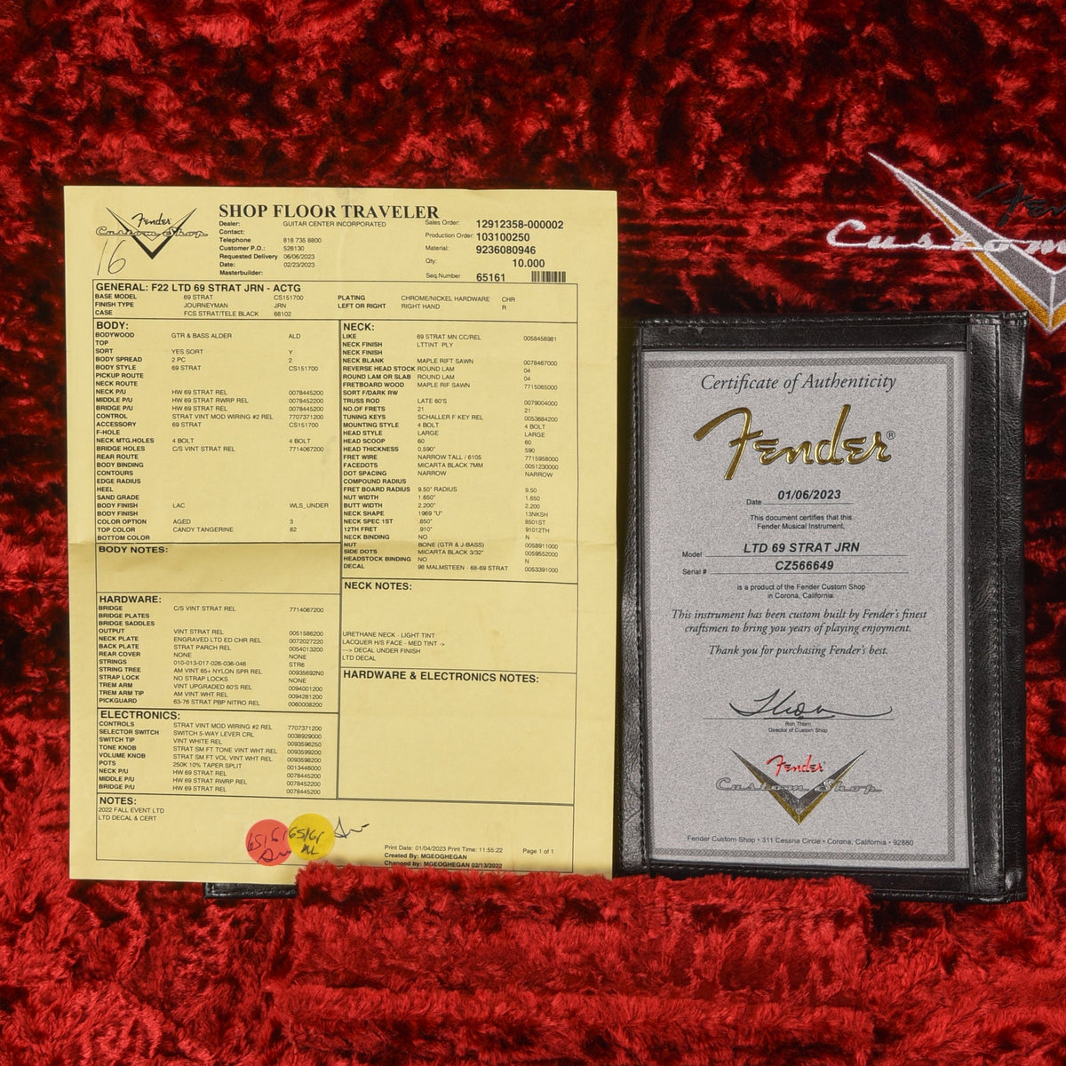 Fender Stratocaster LTD '69 Strat Journeyman Aged Candy Tangerine 2023 - View 10 | MusicMarket