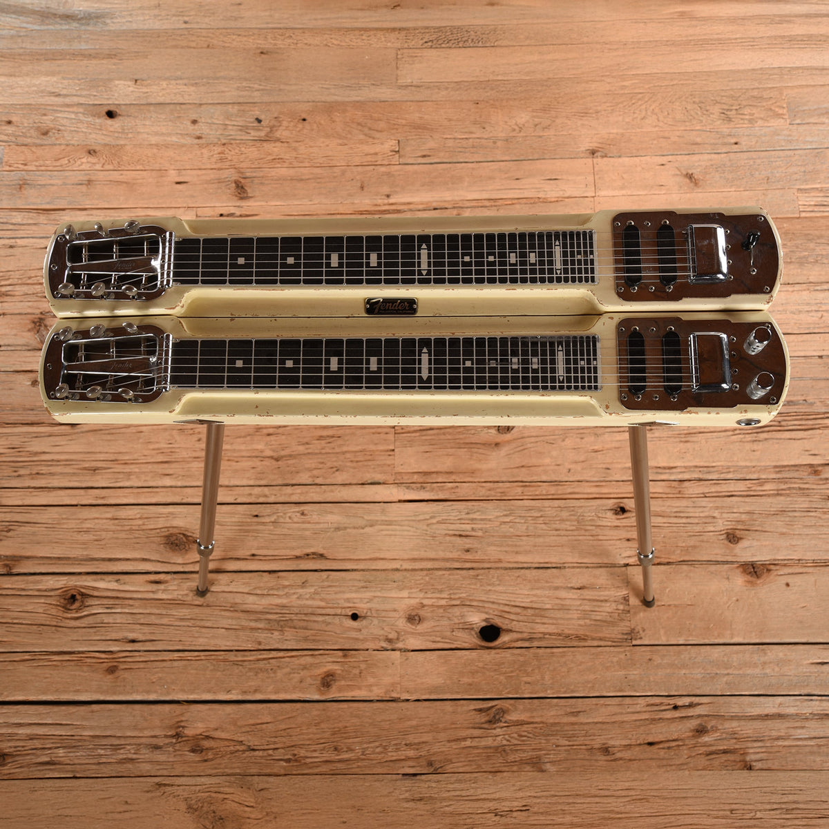 Fender Lap Steel Double Neck White 1958 - Dave Amato of REO Speedwagon - View 3 | MusicMarket