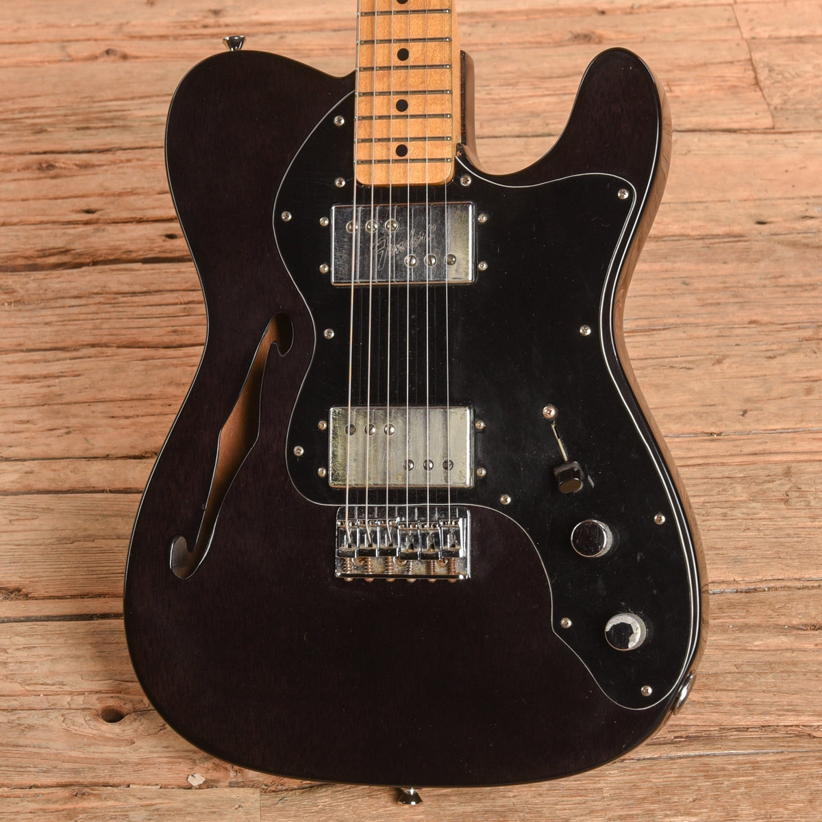 Fender Telecaster Thinline Transparent Black Refin 1972 - View 2 | MusicMarket