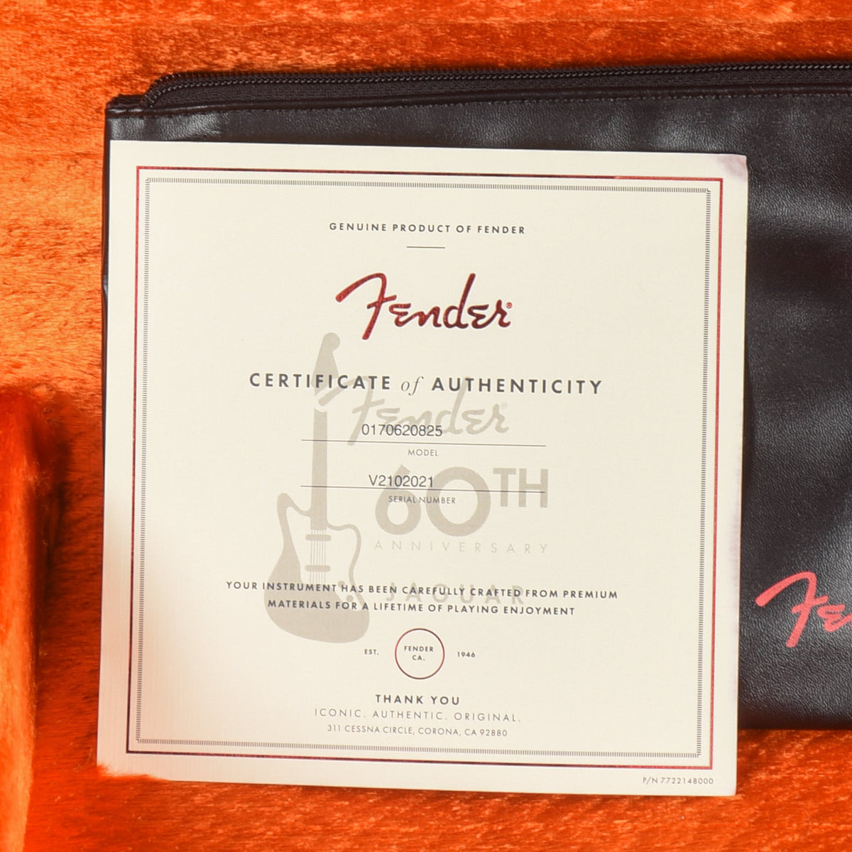 Fender 60th Anniversary Jaguar Mystic Dakota Red 2022 - View 10 | MusicMarket