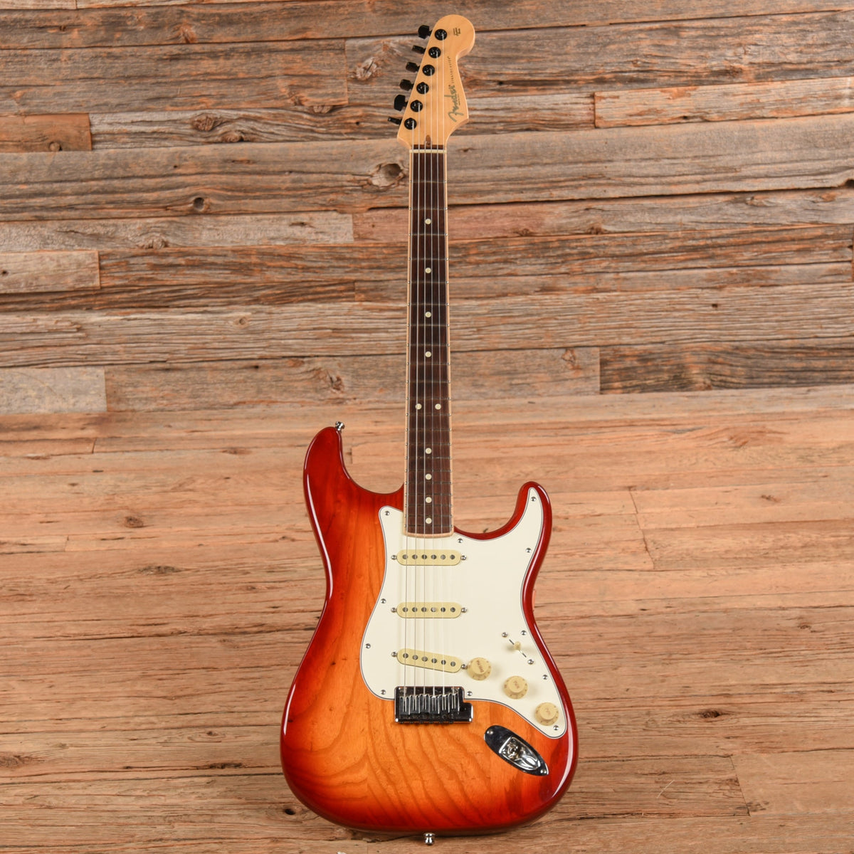 Fender American Channel Bound Stratocaster Neck with American Deluxe Body Aged Cherry Sunburst - View 4 | MusicMarket