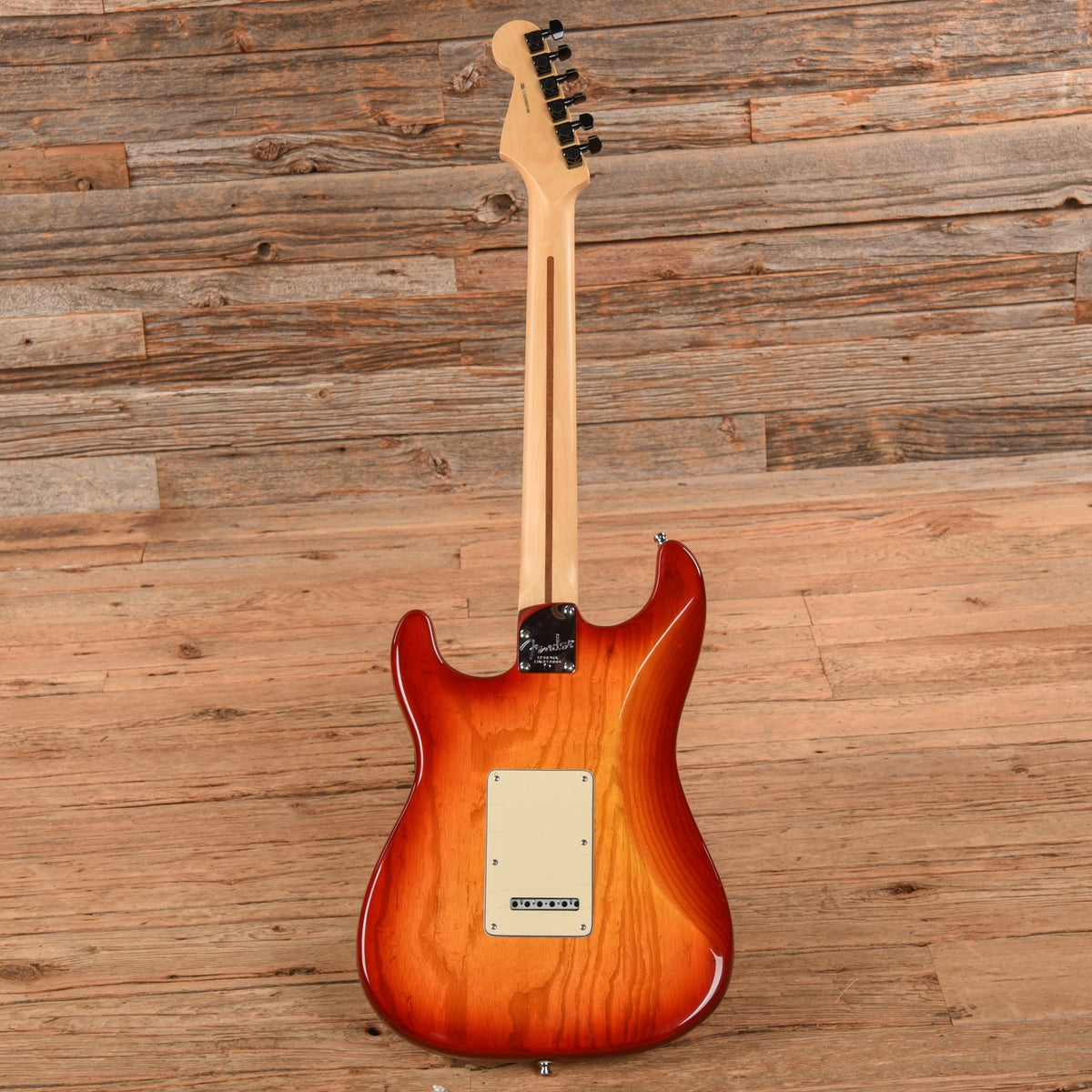 Fender American Channel Bound Stratocaster Neck with American Deluxe Body Aged Cherry Sunburst - View 5 | MusicMarket