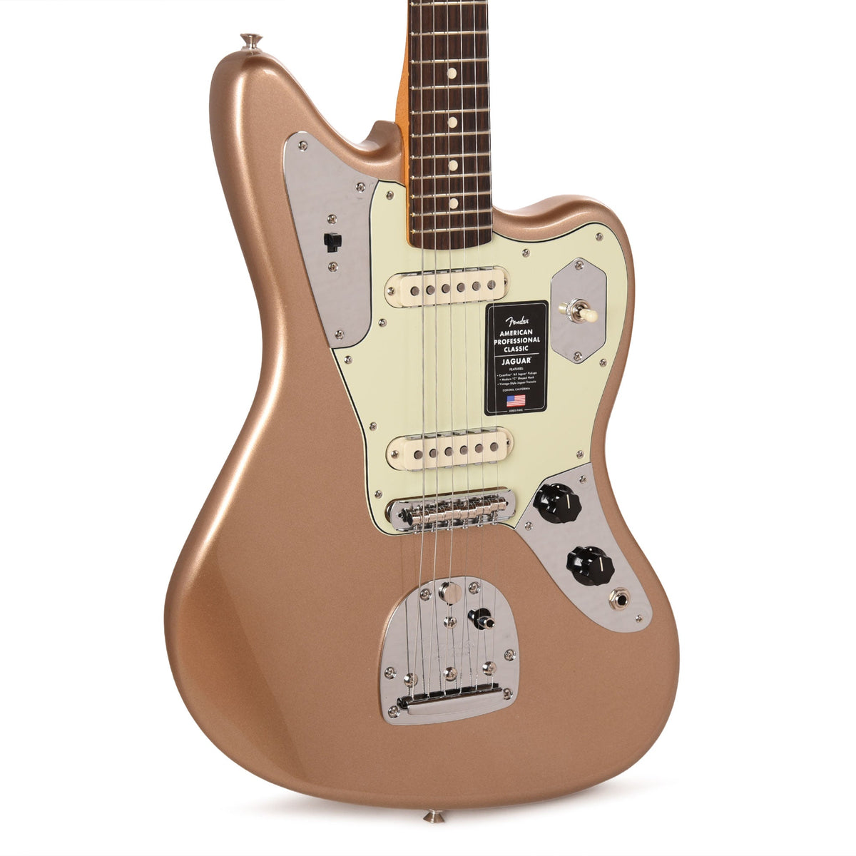 Fender American Professional Classic Jaguar Faded Firemist Gold - MusicMarket