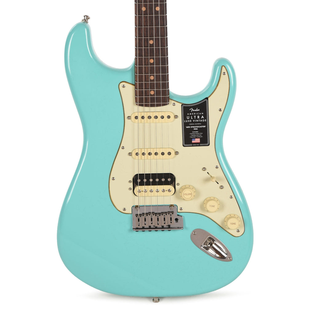 Fender American Ultra Luxe Vintage '60s Stratocaster HSS Surf Green Metallic - View 2 | MusicMarket