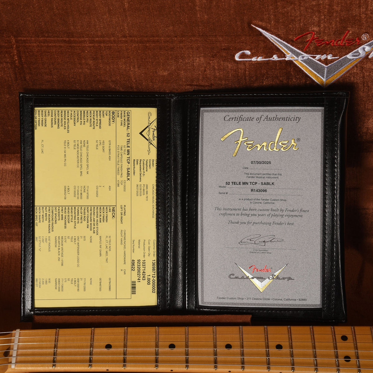 Fender Custom Shop 1952 Telecaster "Chicago Special" Time Capsule Super Aged Black - View 9 | MusicMarket