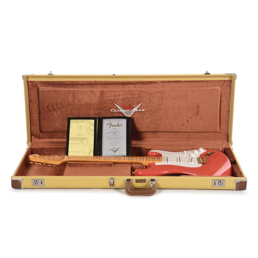 Fender Custom Shop 1955 Stratocaster Deluxe Closet Classic Faded Aged Fiesta Red - View 8 | MusicMarket