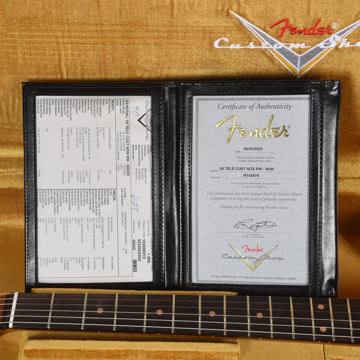 Fender Custom Shop 1959 Custom Telecaster "Chicago Special" NOS Fluorescent Orange - View 9 | MusicMarket