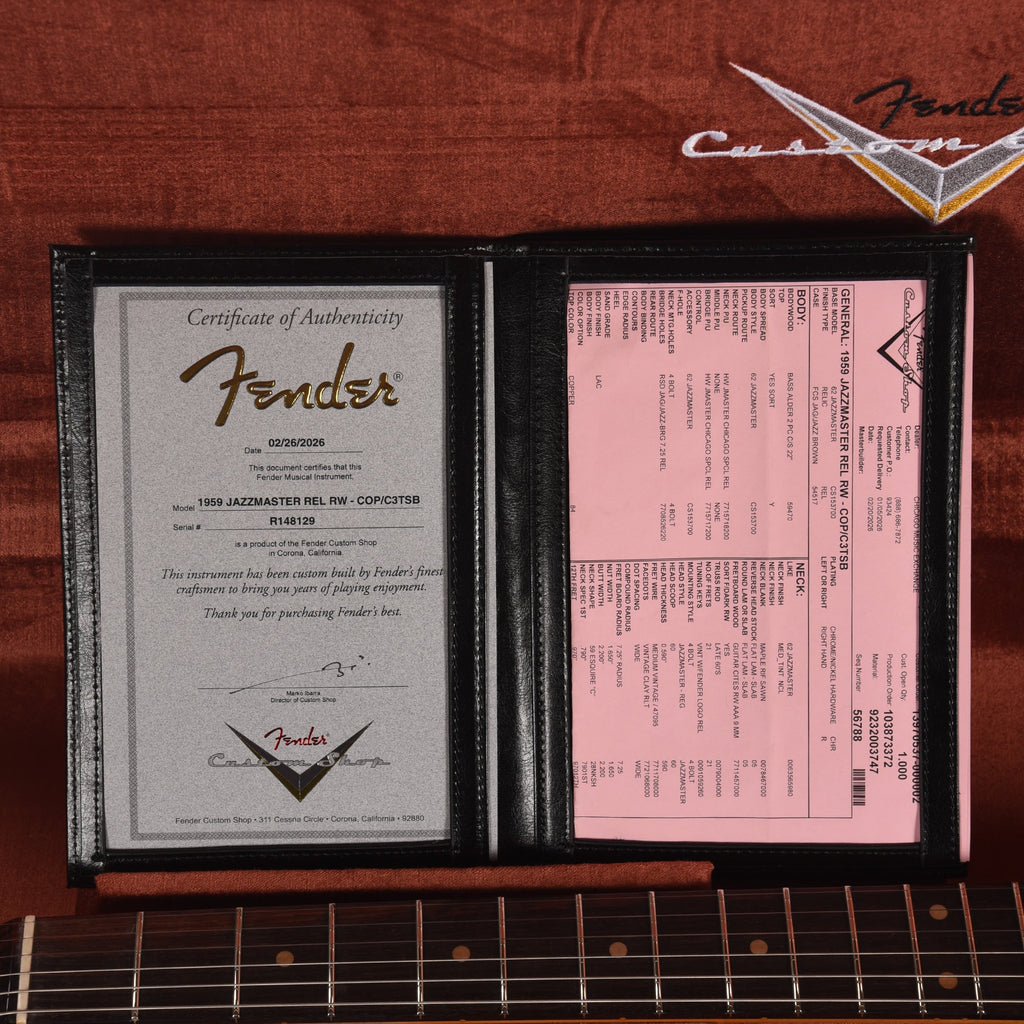 Fender Custom Shop 1959 Jazzmaster "Chicago Special" Relic Copper over Chocolate 3-Color Sunburst - View 9 | MusicMarket