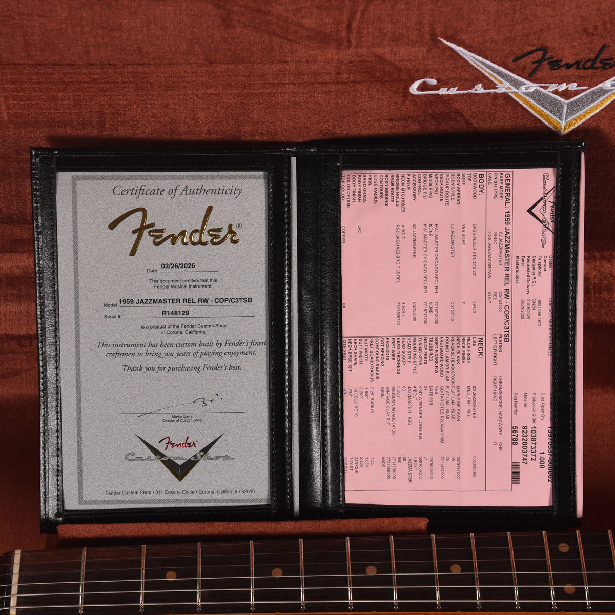 Fender Custom Shop 1959 Jazzmaster "Chicago Special" Relic Copper over Chocolate 3-Color Sunburst - View 9 | MusicMarket