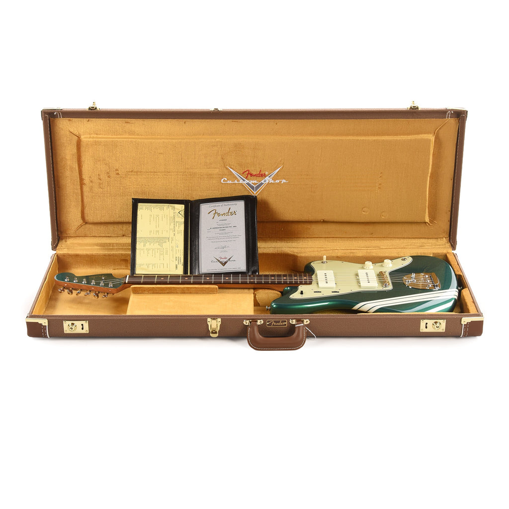 Fender Custom Shop 1962 Jazzmaster NOS British Racing Green w/Olympic White Competition Stripes - View 8 | MusicMarket