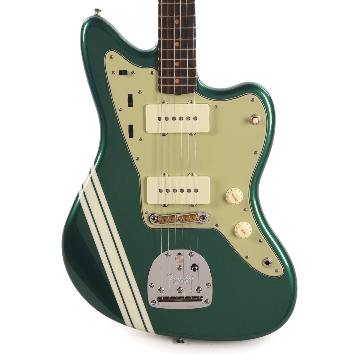 Fender Custom Shop 1962 Jazzmaster NOS British Racing Green w/Olympic White Competition Stripes - View 2 | MusicMarket