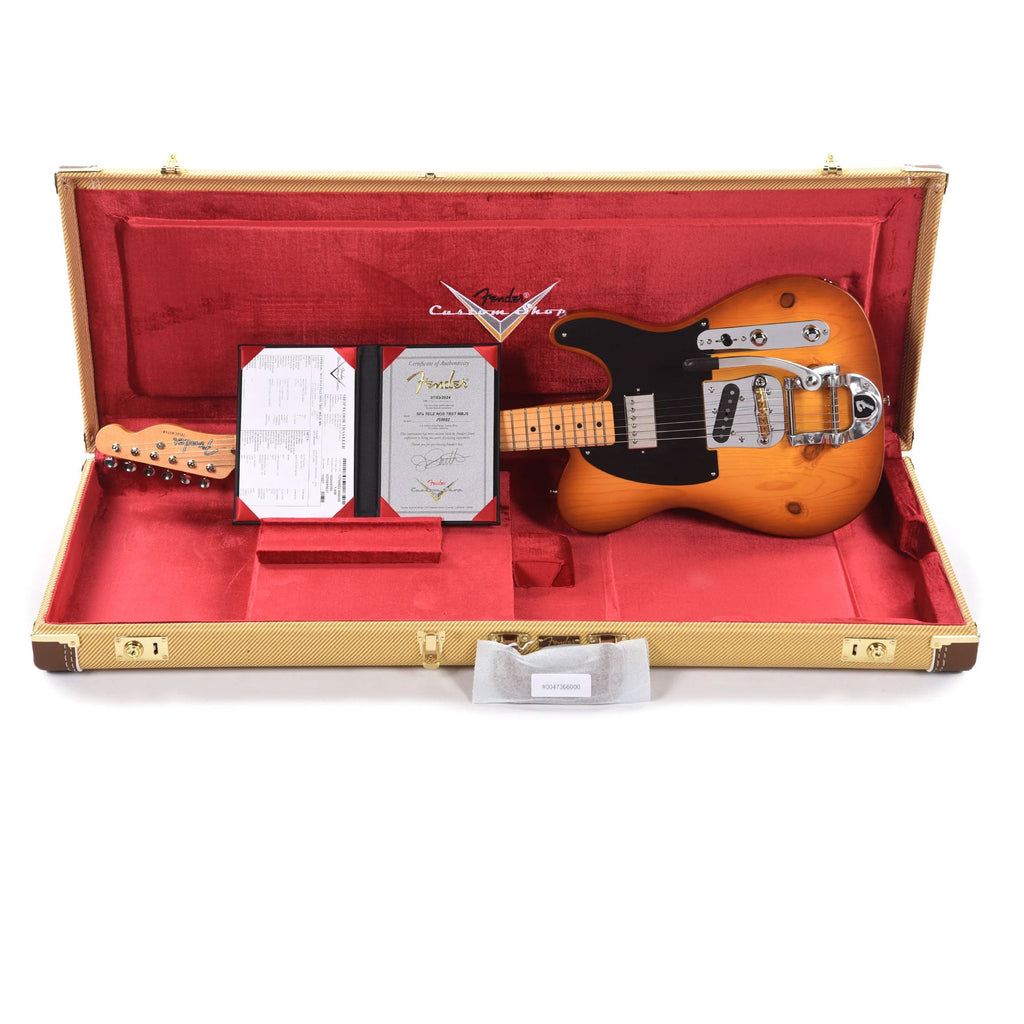 Fender Custom Shop '50s Telecaster NOS Tobacco Sunburst Master Built by Jason Smith w/Knotty Pine Top - View 9 |