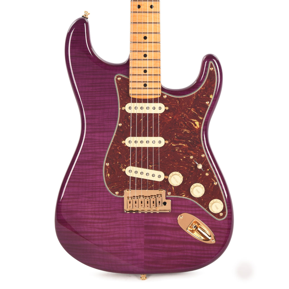 Fender Custom Shop Custom Deluxe Stratocaster NOS AAA Flame Maple Top Purple Transparent w/Lightweight Ash Body &