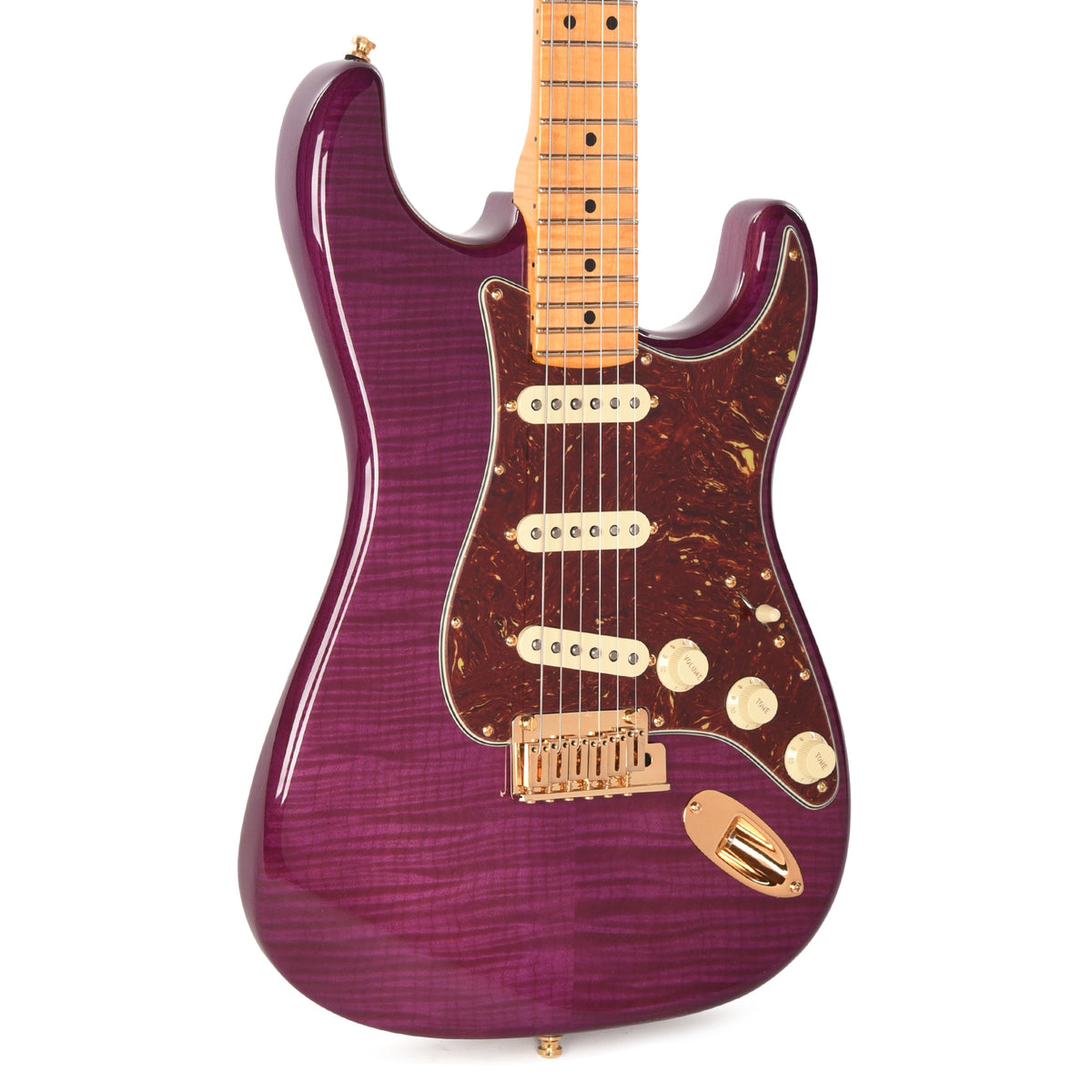 Fender Custom Shop Custom Deluxe Stratocaster NOS AAA Flame Maple Top Purple Transparent w/Lightweight Ash Body &
