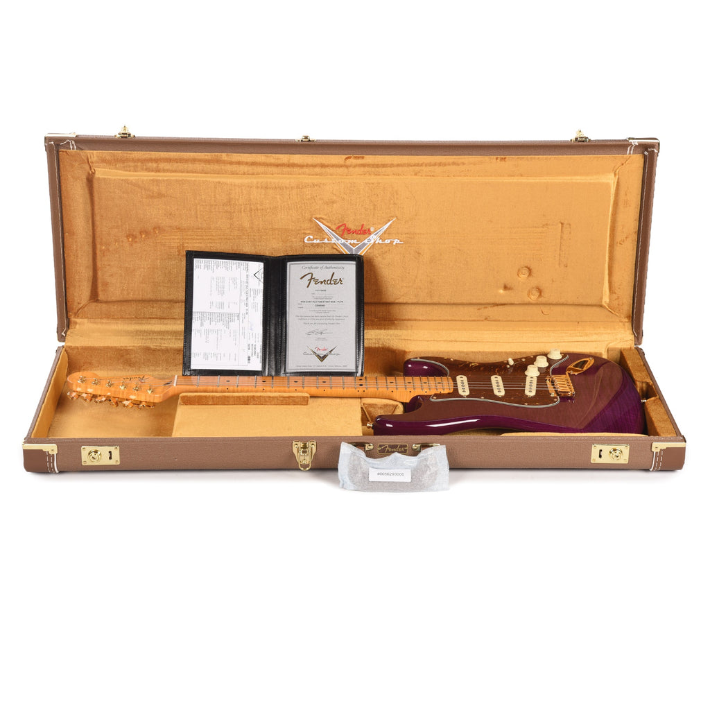 Fender Custom Shop Custom Deluxe Stratocaster NOS AAA Flame Maple Top Purple Transparent w/Lightweight Ash Body &