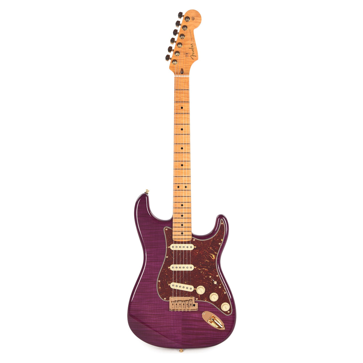 Fender Custom Shop Custom Deluxe Stratocaster NOS AAA Flame Maple Top Purple Transparent w/Lightweight Ash Body &