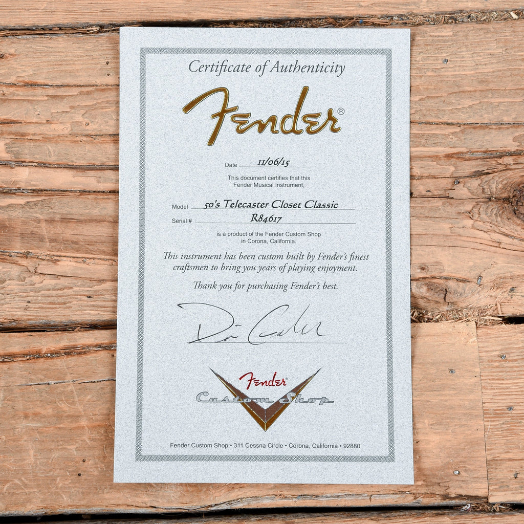 Fender Custom Shop Dennis Galuszka Masterbuilt 1950s Telecaster Closet Classic Butterscotch Blonde 2015 - View 12