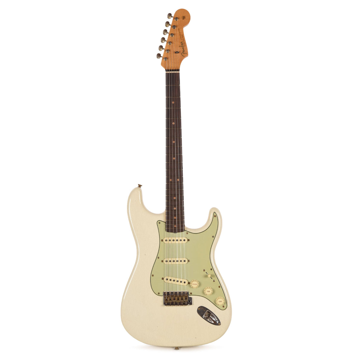 Fender Custom Shop Limited Edition 1964 L-Series Stratocaster Journeyman Relic Aged Olympic White - View 4 | MusicMarket