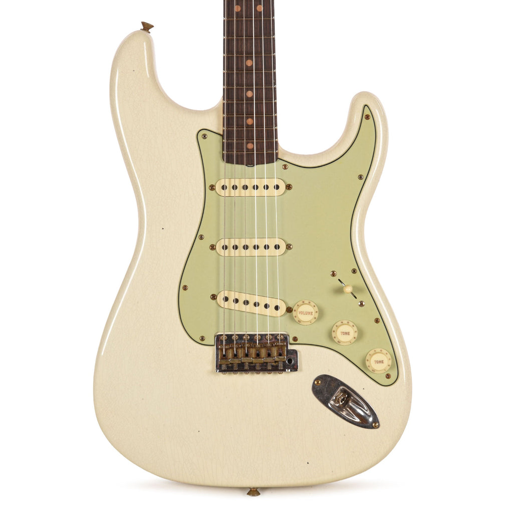 Fender Custom Shop Limited Edition 1964 L-Series Stratocaster Journeyman Relic Aged Olympic White - View 2 | MusicMarket
