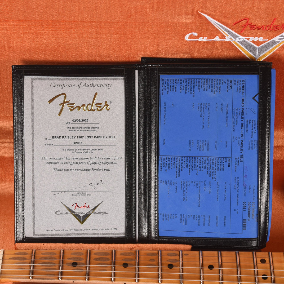 Fender Custom Shop Limited Edition Brad Paisley 1967 "Lost Paisley" Telecaster Blue Paisley - View 9 | MusicMarket