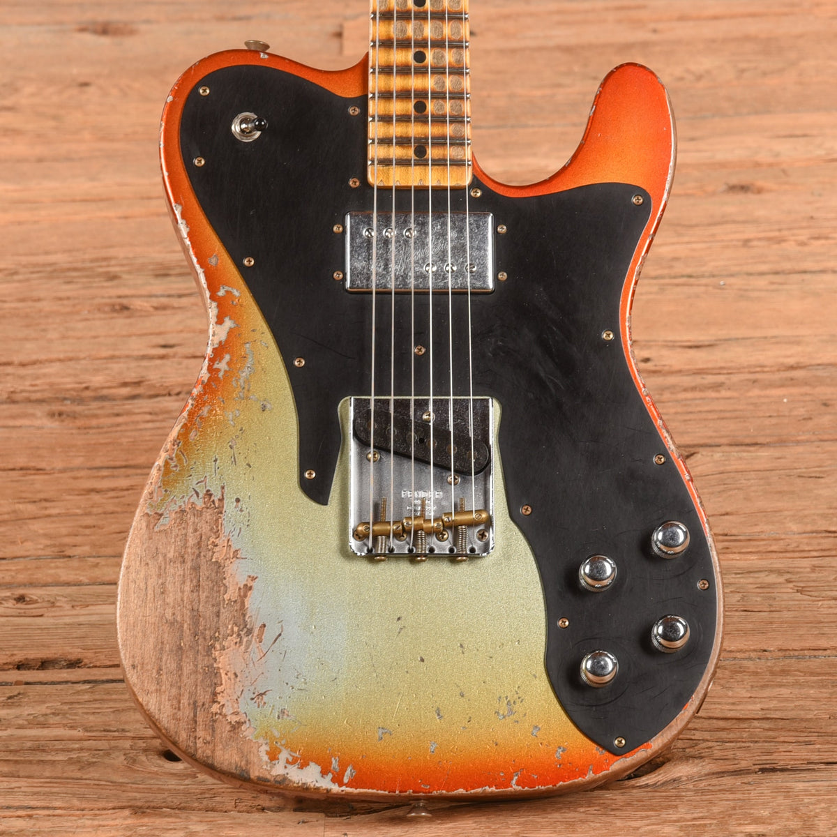 Fender Custom Shop LTD Telecaster Custom Super Heavy Relic Aged Firemist Silver with Aged Candy Tangerine Burst