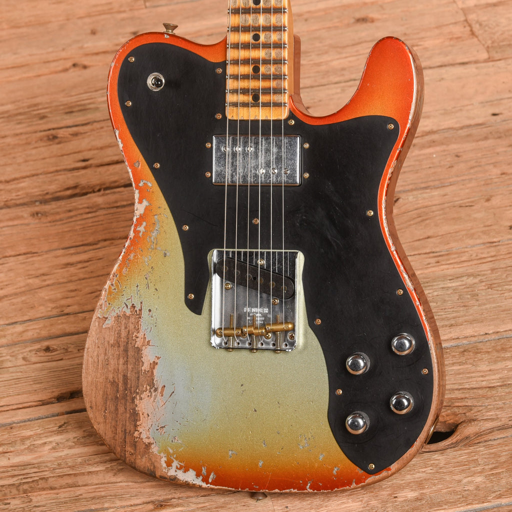 Fender Custom Shop LTD Telecaster Custom Super Heavy Relic Aged Firemist Silver with Aged Candy Tangerine Burst