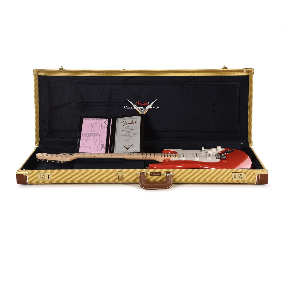 Fender Custom Shop NAMM Limited Edition 1958 Compound Radius Stratocaster Time Capsule Aged Fiesta Red - View 8 |
