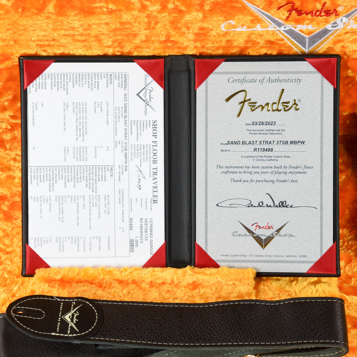 Fender Custom Shop Paul Waller Masterbuilt Sand Blast Stratocaster 3-Tone Sunburst 2023 - View 10 | MusicMarket