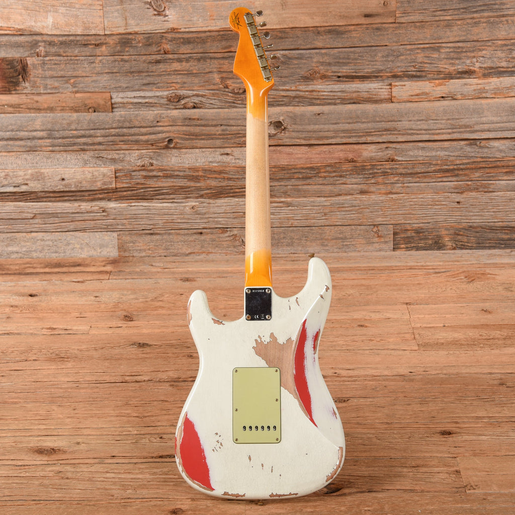 Fender Custom Shop White Lightning 2.0 Stratocaster Heavy Relic Aged Olympic White Over Fiesta Red 2022 - View 5 |