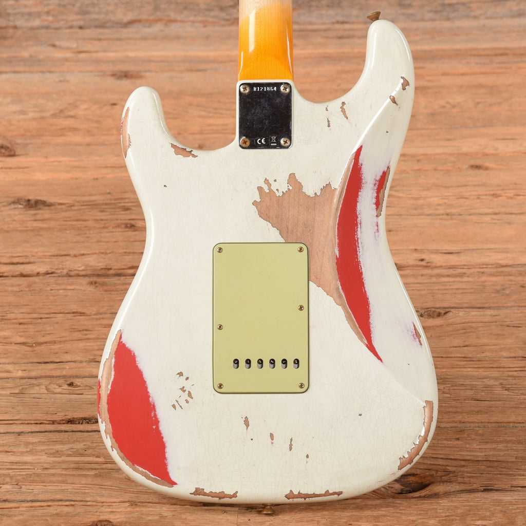 Fender Custom Shop White Lightning 2.0 Stratocaster Heavy Relic Aged Olympic White Over Fiesta Red 2022 - View 3 |