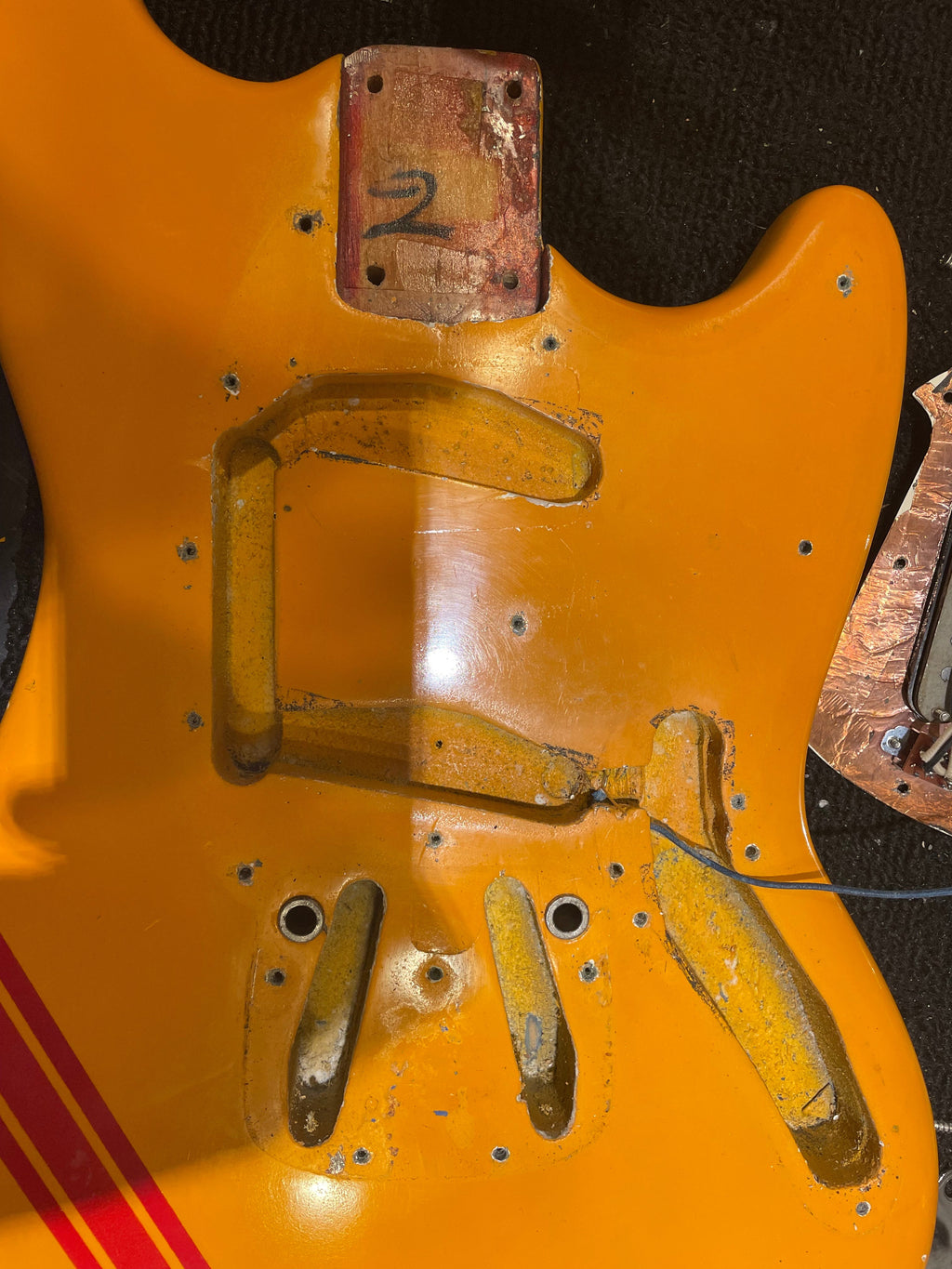 Fender Mustang Competition Orange Refin 1968 - View 16 | MusicMarket
