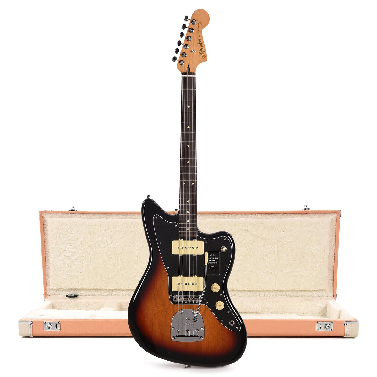Fender Player II Jazzmaster RW 3-Color Sunburst and Pacific Peach Hardshell Case Bundle - MusicMarket