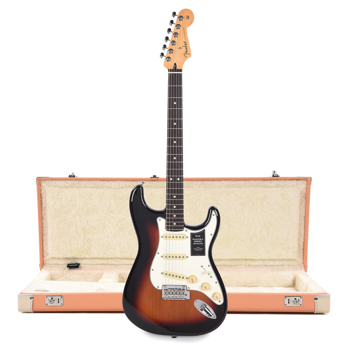 Fender Player II Stratocaster RW 3-Color Sunburst and Pacific Peach Hardshell Case Bundle - MusicMarket
