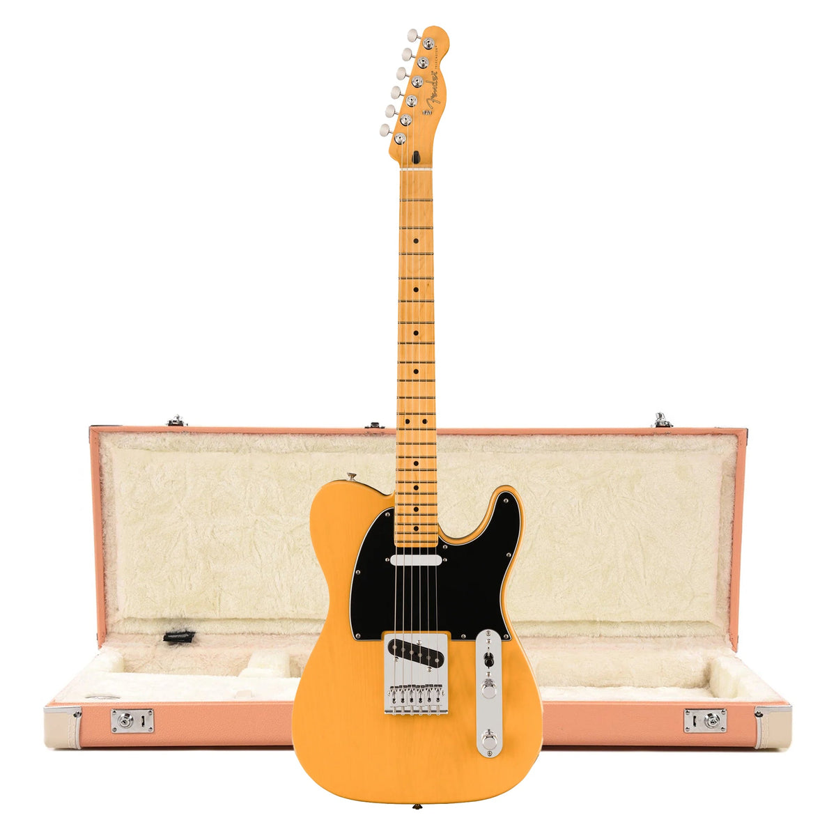 Fender Player II Telecaster MN Butterscotch Blonde and Pacific Peach Hardshell Case Bundle - MusicMarket