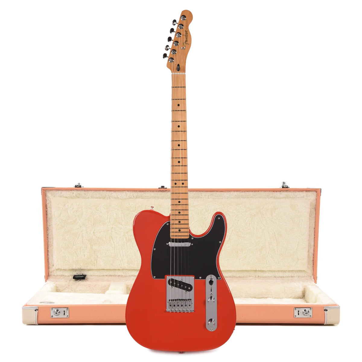 Fender Player II Telecaster MN Coral Red and Pacific Peach Hardshell Case Bundle - MusicMarket