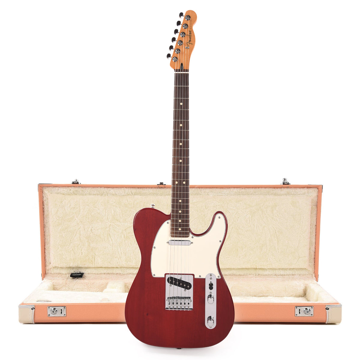 Fender Player II Telecaster RW Transparent Cherry and Pacific Peach Hardshell Case Bundle - MusicMarket