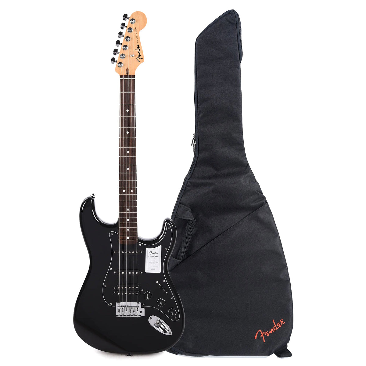 Fender Standard Stratocaster HSS LRL Black and FE405 Gig Bag Bundle - MusicMarket