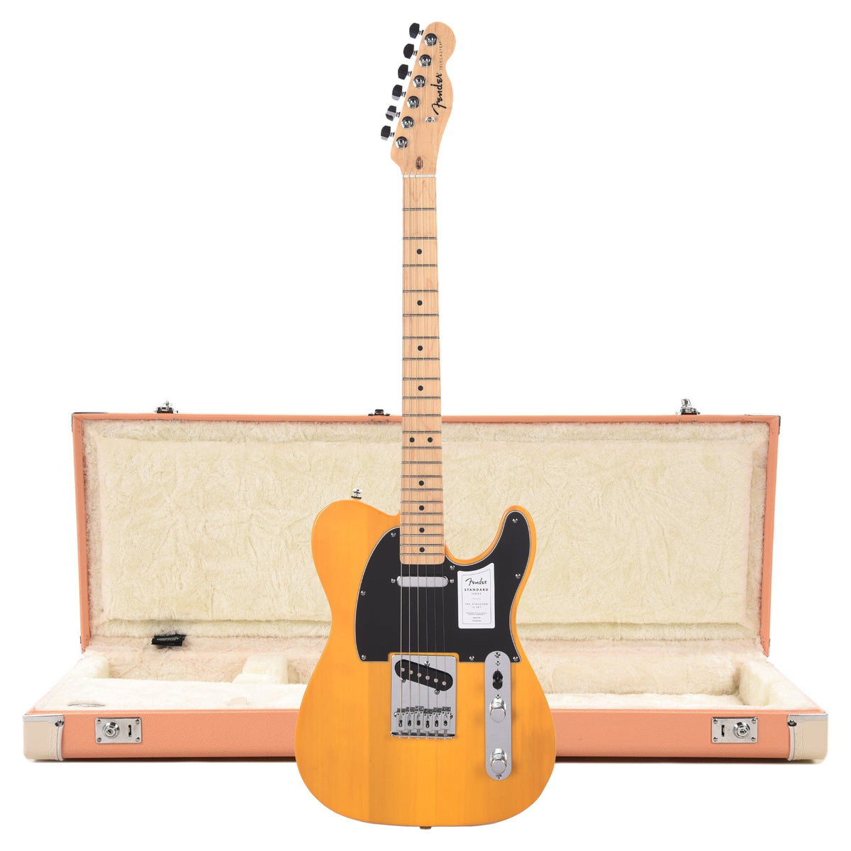 Fender Standard Telecaster MN Butterscotch Blonde and Pacific Peach Hardshell Case Bundle - MusicMarket