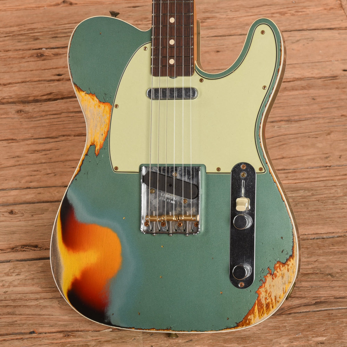 Fender Custom Telecaster Metallic Blue over 3-Color Sunburst - Zac Brown - View 2 | MusicMarket