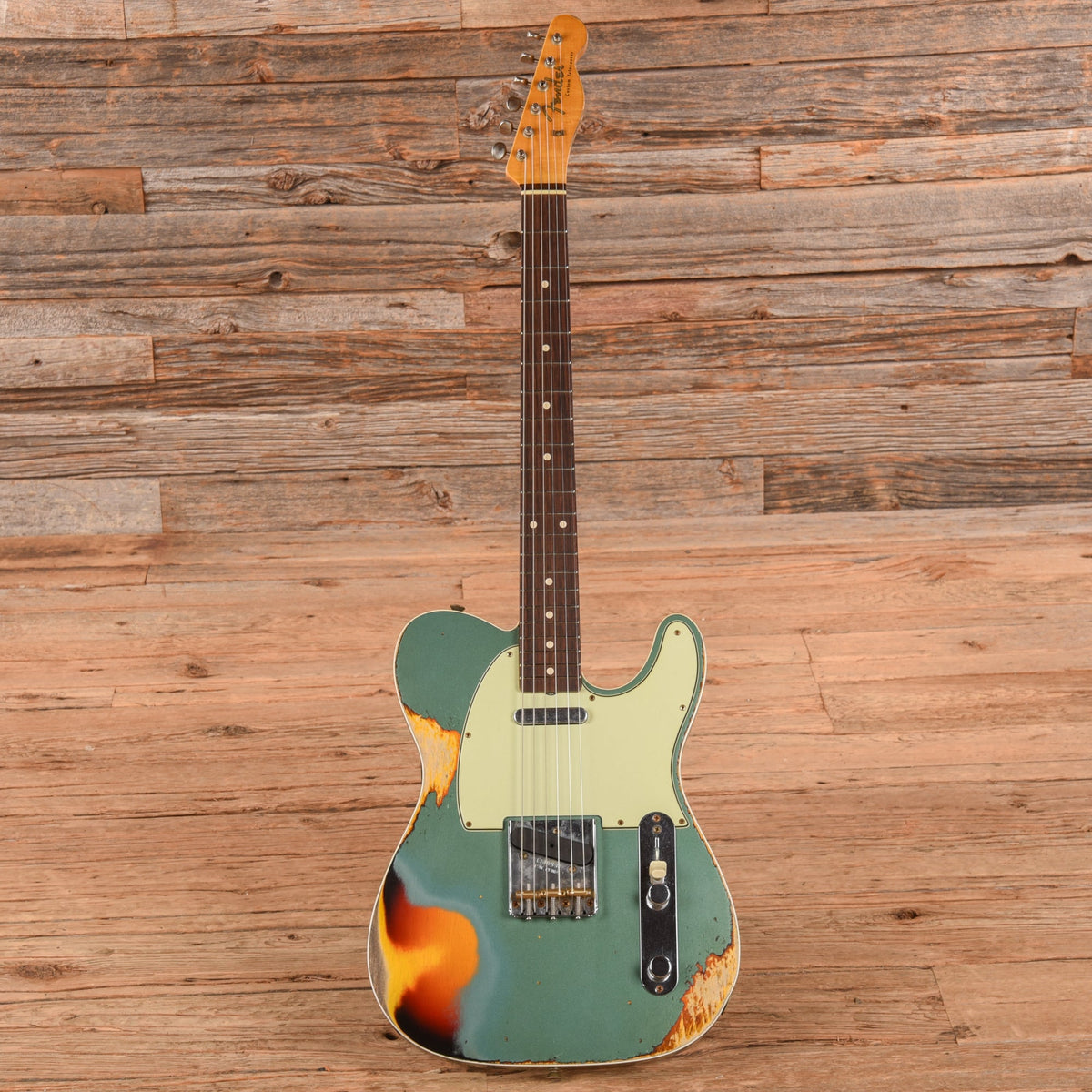 Fender Custom Telecaster Metallic Blue over 3-Color Sunburst - Zac Brown - View 4 | MusicMarket